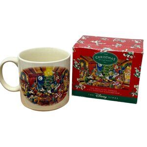 Disney Store Christmas At Our House 1995 Mug Original Box Holiday Scene Vintage
